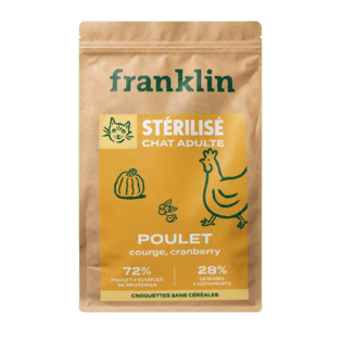 Franklin Chat Stérilisé Poulet, Courge, Cranberry