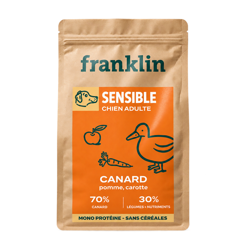 Franklin Croquettes chien sensible Canard, pomme, carotte