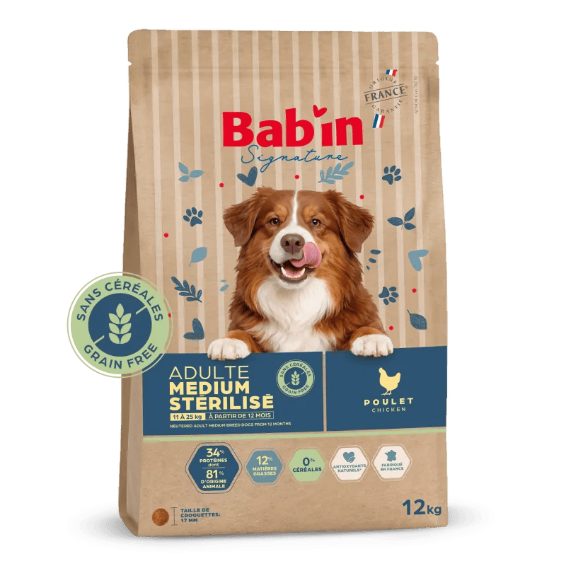 Bab'in Adulte Medium Stérilisé - Poulet - Sans Céréales
