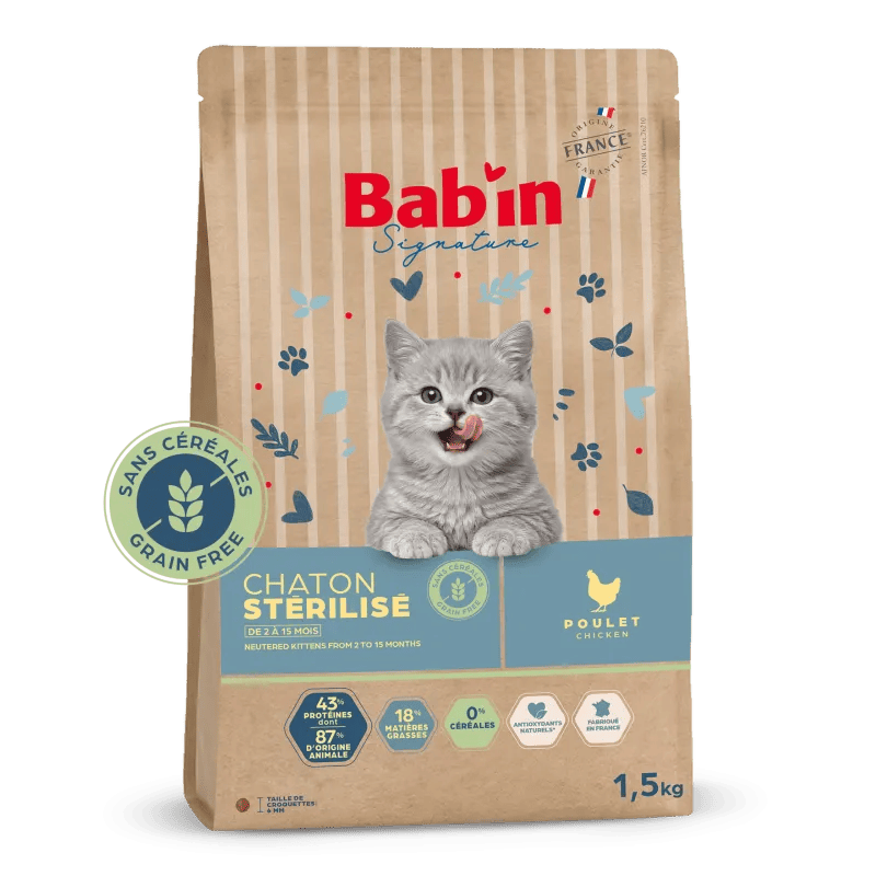 Bab'in Chaton Stérilisé Sans Céréales - Poulet