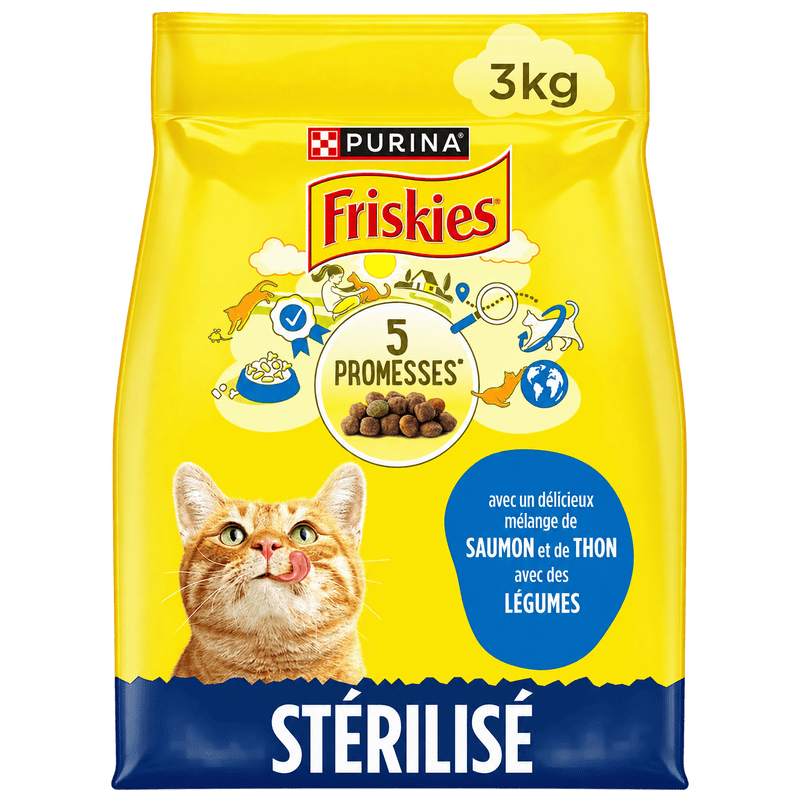 Friskies pour chats stérilisés avec du saumon et des légumes