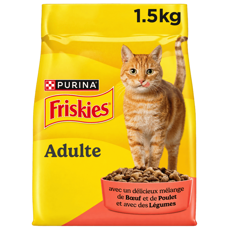 Friskies Boeuf, Poulet et Légumes pour chat adulte
