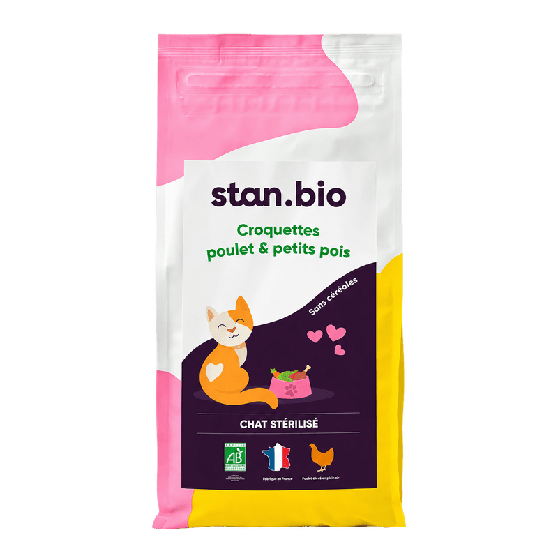 Stan.bio Croquettes Poulet & Petit Pois - Chat Stérilisé